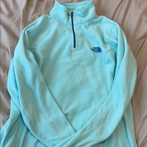 North face quarter zip- mint green